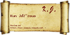 Kun Józsua névjegykártya